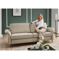 3-Sitzer DIE PLANBAR "PN-EM23187, ohne Kopfstützen", beige (ecru), B:208cm H:84cm, Sofas, Leder, mit Federkern für einen hohen Sitzkomfort