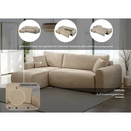 OTTO home Eckcouch Cord 2-Sitzer Beige