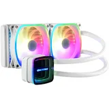 Enermax Technology ENERMAX AQUAFUSION ADV Snow White 240 AIO CPU Wasserkuehlung Intel LGA1700 AM5 Ready,250W+ TDP (2x SquA RGB 120 PWM Lüfter); ELC-AQFA240-SQA, weiß