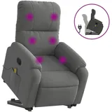 vidaXL Massagesessel mit Aufstehhilfe Polyester 89,5 x 103,5 x 0 cm Dunkelgrau