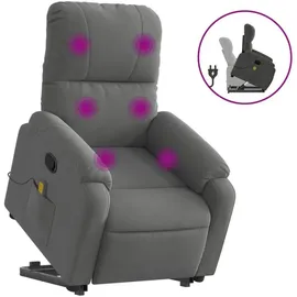 vidaXL Massagesessel mit Aufstehhilfe Polyester 89,5 x 103,5 x 0 cm Dunkelgrau