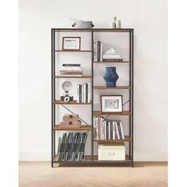 VASAGLE Bücherregal 100 x 30 x 170 cm Schwarz / Braun