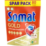 Somat Gold Spülmaschinen Tabs, 80 Tabs, Geschirrspül Tabs mit Extra-Kraft gegen Eingebranntes und Glanz-Effekt