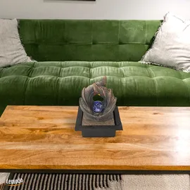 Lemodo Zimmerbrunnen Elements mit LED-Beleuchtung, Feng Shui Dekobrunnen für Wohnung und Büro