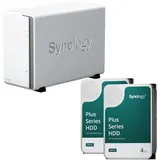 Synology DiskStation DS223J 2 Einschübe NAS-Server Leergehäuse + 8 TB Synology Plus (2x 4TB)