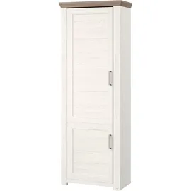 Set One by Musterring Drehtürenschrank "York", weiß (weiß, eiche hell), B:75cm H:207cm T:42cm, MDF, SET ONE BY MUSTERRING, Schränke, Drehtürenschrank, Typ 03, in 3 Farbvarianten, mit Bügelgriff in silber, B 75 x H 207 cm