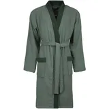 Bugatti Herrenbademantel BUGATTI "Francesco, ideal für Sauna & Spa, Hotelbademantel, Morgenmantel" Gr. XXL, grün (sage), L:115cm, Webvelours, Hausmäntel, Kimonomantel