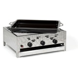 Edelstahl-Brenner 3-flammig 11kW Gasgrill-Bräter-Kombi Grill Gastro Neu K3EM