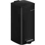 Songmics Mülleimer, LTB593B02, tintenschwarz, aus Metall, 30 Liter