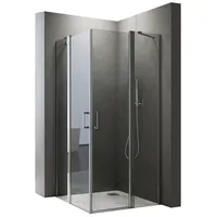 Boromal Eckdusche Duschkabine 120x90cm Schwingtür 6mm ESG mit Nano-Beschichtung 185H, BxT: 120x90 cm, ESG-Sicherheitsglas mit Nanobeschichtung silberfarben 120 cm x 185 cm x 90 cm