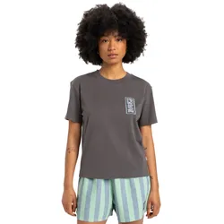Funktionstop QUIKSILVER "Standard", Damen, Gr. XS, grau (schwarz shadow), 100% Baumwolle, Tops