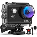 camlance 4K Action Cam mit 64G SD Card, 40M Unterwasserkamera WiFi 170° Helmkamera HD 20MP Wasserdicht Actionkameras EIS mit 2.4G Fernbedienung 2* Akkus Helmhalterung Zubehör Kits