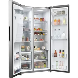 Haier - Amerikanischer kühlschrank 90,5 cm, 601 l, belüftet, platin HSW59F18EIMM