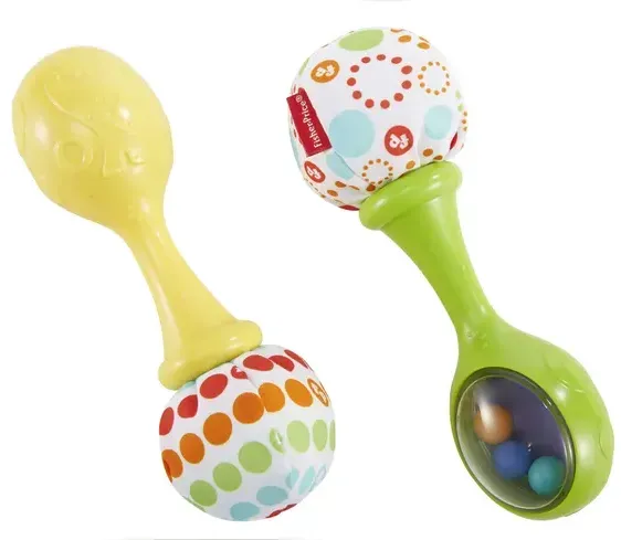 Fisher-Price Babys Rumba-Rasseln mit Stoff, Baby-Spielzeug, Greifling