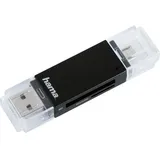 Hama USB-2.0-OTG-Kartenleser Basic SD und MicroSD Schwarz