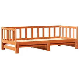 vidaXL Tagesbett mit Rollbett Walnussbraun 180x200 cm Massivholz Kiefer vidaXL