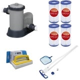 Bestway - Poolsauger AquaClean & Filterpumpe 5678 L/u & 4 Filter Typ III & WAYS Scheuerbürste