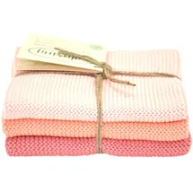 Solwang Design gestrickte Wischtücher im 3er Set Staubiges Koralle Kombi Bio