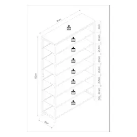 VCM Taliro 90 x 152 x 30 cm schwarz / eiche