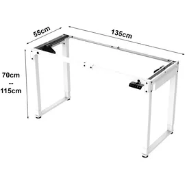 pro.tec Höhenverstellbares Tischgestell Kirkkonummi 135 x 55 cm