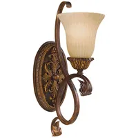 Elstead Lighting Wandleuchte Elstead Sonomavalley, Rotbraun, Metall, Glas, 22.9x45.7x15.2