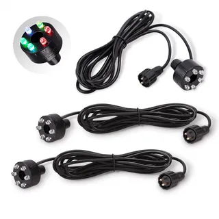 CLGarden 3 Stück LED Ring Ø32mm Multicolor Beleuchtung für LED Springbrunnen Set