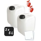 Trevendo 2er-Set Wasserkanister 5 Liter - lebensmittelecht & BPA-frei - ideal für die Wasserversorgung beim Camping - inkl. Auslaufhahn & Schraubverschluss