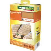 WINDHAGER Sonnensegel für Seilspanntechnik, 420 x 140 cm, Sand,