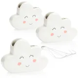 COM-FOUR com-four® 3X Luftbefeuchter Heizung - Heizkörper Luftbefeuchter Wolke - Heizung Wasserverdunster aus Keramik im lustigen Wölkchen Design - 300 ml