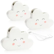 COM-FOUR com-four® 3X Luftbefeuchter Heizung - Heizkörper Luftbefeuchter Wolke - Heizung Wasserverdunster aus Keramik im lustigen Wölkchen Design - 300 ml