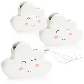 COM-FOUR com-four® 3X Luftbefeuchter Heizung - Heizkörper Luftbefeuchter Wolke - Heizung Wasserverdunster aus Keramik im lustigen Wölkchen Design - 300 ml