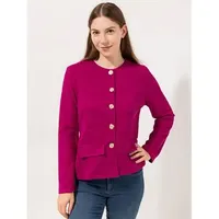 KIM & CO. Jacke, Langarm Boucle Jersey goldfarbene Knöpfe figurumspielend