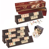 Birsppy Okey Takimi Cafe Holz Ahsap Rummy Set mit Melamin Steine und Beutel Echtholz Takımı