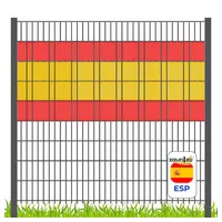 Zaunzu Sichtschutzstreifen Fanartikel Spanien für Doppelstabmatten Volle Streifenbreite GELOCHT