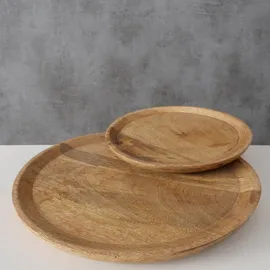 Boltze Teller Maino 2er Set Serviertablett Mango Holz ü 26-35cm Schale
