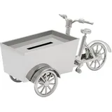 Silbernes Sparschwein Für Kinder, Elegant Als Geschenk, Lastenfahrrad  Größe: 16x7h 8cm  Artikelnummer: Zv6165061