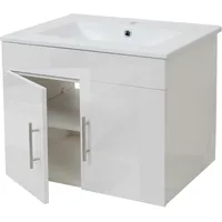 Mendler Waschbecken + Unterschrank HWC-D16, Waschbecken Waschtisch, FSC®-zertifiziert, hochglanz