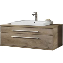 Waschtisch FACKELMANN "Waschplatz-Set STANFORD", braun (korpus und front optik nature oak, optik nature, oak), B:110cm H:45,4cm T:500cm, Waschtische, 2-teilig