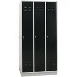 Proregal Garderobenschrank Ermine mit 3 Türen HxBxT 178 x 89 x 50 cm Lichtgrau Anthrazitgrau