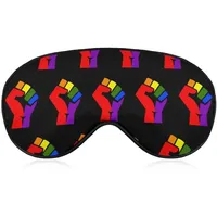 LGBT Pride Fist Schlafmaske Nachtabdeckung Auge für Damen Herren BlockLight für Flugzeug Reise Nickerchen Verstellbarer Riemen