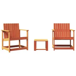 vidaXL Garten Lounge Set 3-tlg., Gartenmöbel Set Tisch 2 Stühle, Sitzgruppe für Garten Terrasse, Gartengarnitur, Wachsbraun Massivholz Kiefer