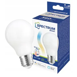 Spectrum Smart LED Birnenform 5W = 45W E27 opal Warmweiß bis Tageslichtweiß 2700K - 6500K Tuya Wi-Fi