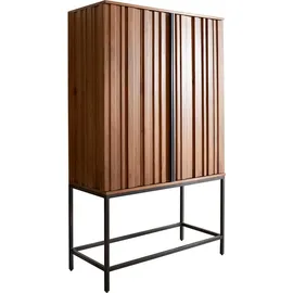 DeLife Highboard Sivela 90x150 cm Mango Braun Metall Schwarz 2 Türen