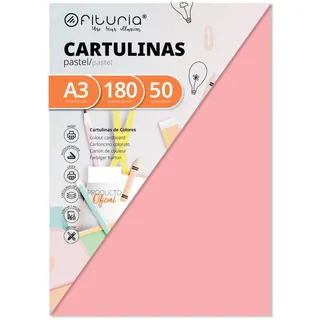 Pack 50 Cartulinas Color Salmon Tamaño A3 180g