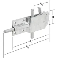 Vormann Sicherheits-Stallriegel feuerverzinkt 200/265/130 x 65 mm