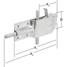 Vormann Sicherheits-Stallriegel feuerverzinkt 200/265/130 x 65 mm
