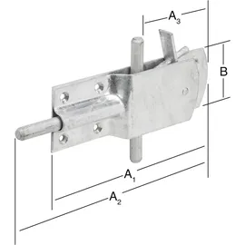 Vormann Sicherheits-Stallriegel feuerverzinkt 200/265/130 x 65 mm