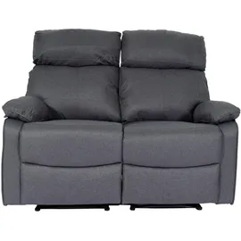 MCW 2er Kinosessel MCW-L93, Relaxsessel Fernsehsessel Sofa, Armlehne Liegefunktion Nosagfederung Stoff/Textil ~ dunkelgrau