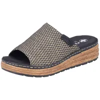 Rieker Keilpantolette, Sommerschuh, Schlappen, Hausschuh, in Weite H - Schwarz - 38