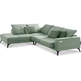 Konsimo - DAVIDI Eckgarnitur 4/5 Sitzer mit Elek. Relaxfunktion, Grün,